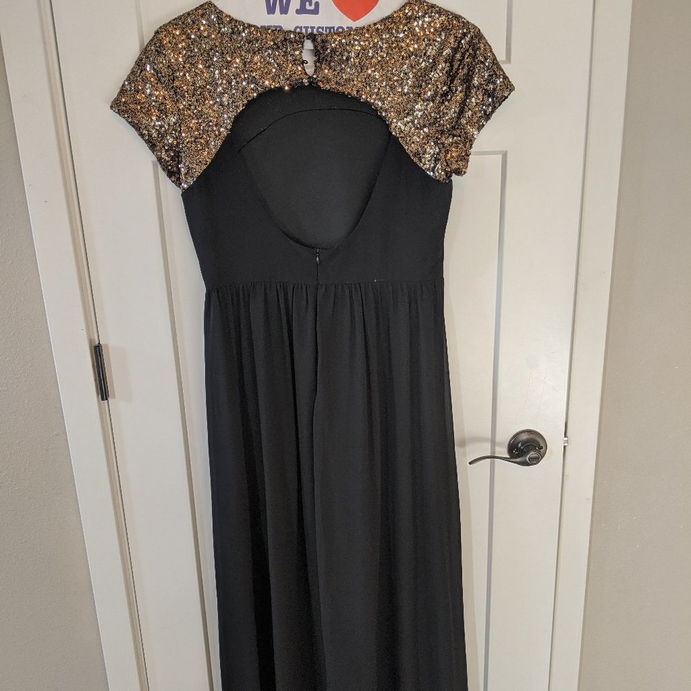 Black and gold evening gown